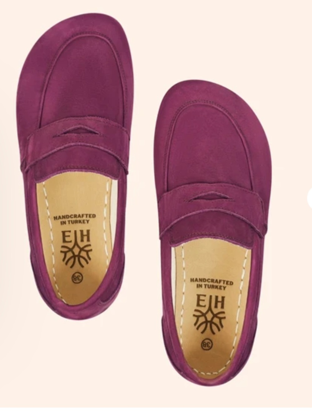 NWOT Earthing Harmony Barefoot Penny Loafers 40 (US 9/9.5) Nubuck Burgundy